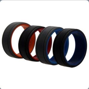 NWT ROQ Men's Silicone Ring PK of 4 Rings Size 11